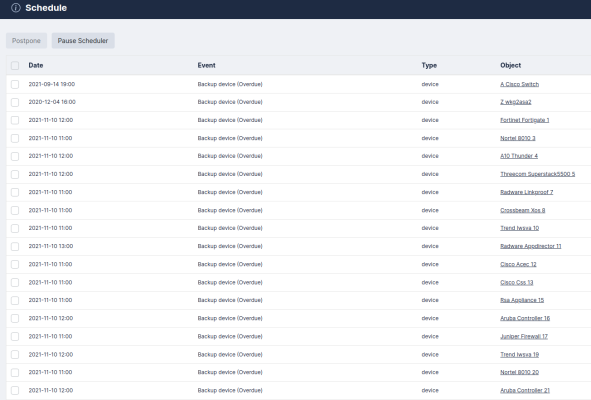 Image of the Restorepoint Schedule page