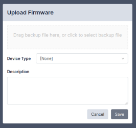 Image of the Restorepoint Upload Firmware page