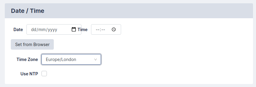 Image of the Restorepoint Date / Time page