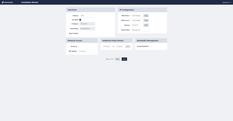 An image of the Installation Wizard page.