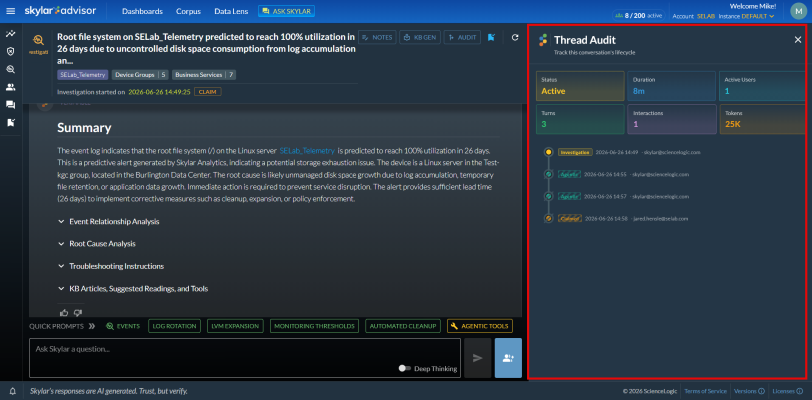 Image of the Conversation Audit pane.