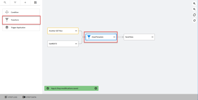 Image of a Transform operator on the PowerFlow Builder page.