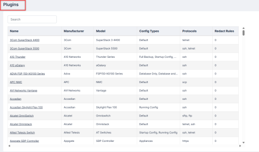 Configure Plugins and set Redact Rules for each plugin.