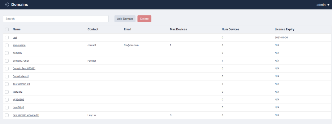 Image of the Skylar Compliance Domains page