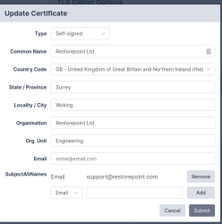 Image of the Skylar Compliance Update Certificate page