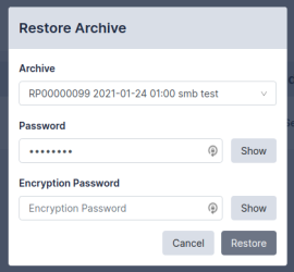 Image of the Skylar Compliance Restore Archive page