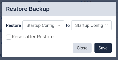 Image of the Skylar Compliance Restore Backup page