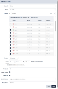 Device Schedule  New Schedule modal
