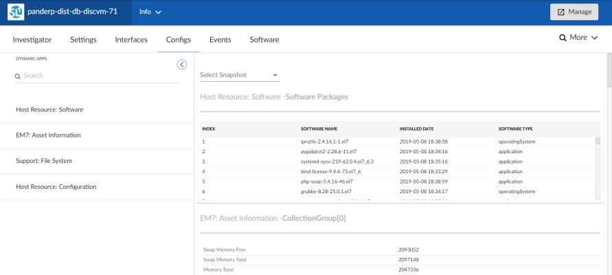 Image of the Device Information tab on the Device Investigator page