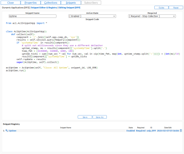 Image of the Snippets tab