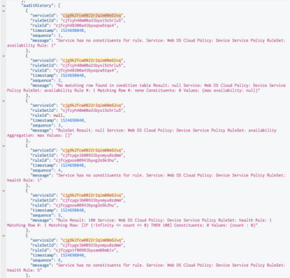 Image of highlighted audit results