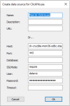 Image of the ODBC Create data source for ClickHouse dialog.